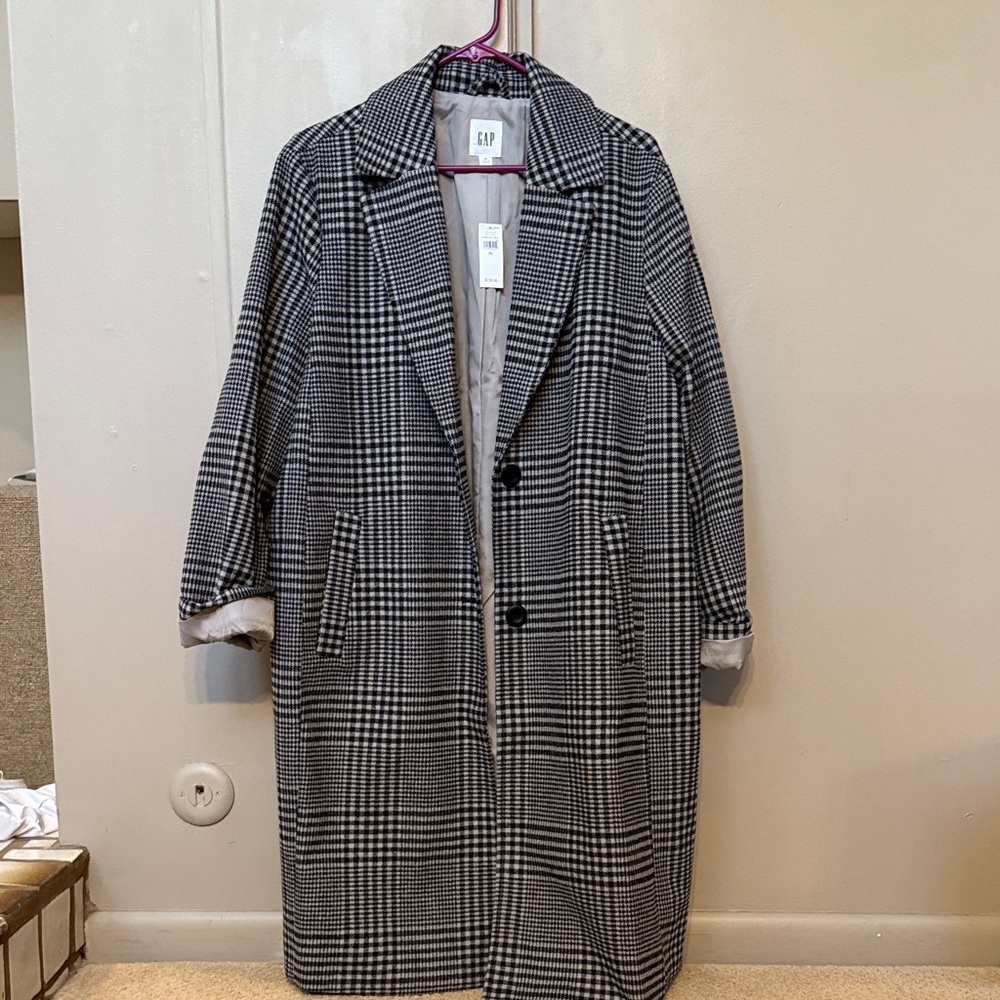 GAP Plaid Overcoat XL